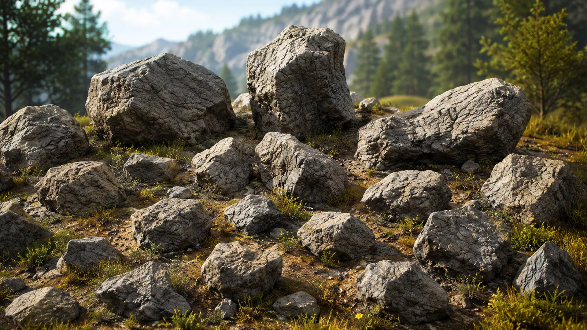 Low Poly Rock Pack Vol 1 - 20 Game Ready Rock Assets Free low-poly 3D model