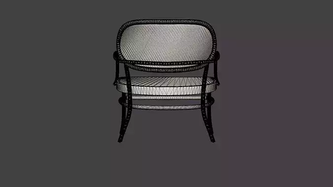 Betty lounge chair in bentwood Low-poly 3D model 6