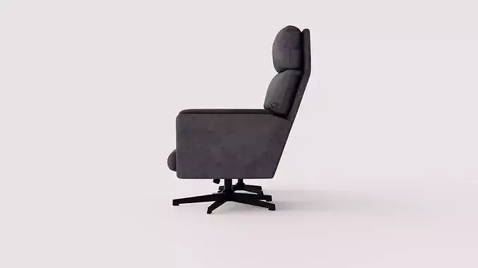 Armchair with footstool Amsterdam Low-poly 3D model 3