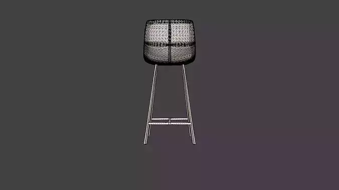 Barstool Trac Low-poly 3D model 6