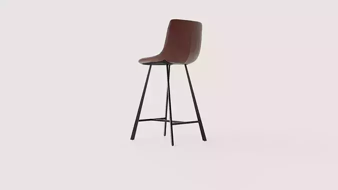 Barstool Trac Low-poly 3D model 4