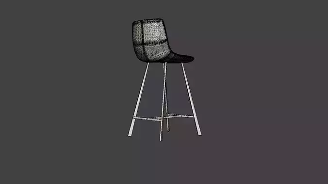 Barstool Trac Low-poly 3D model 7