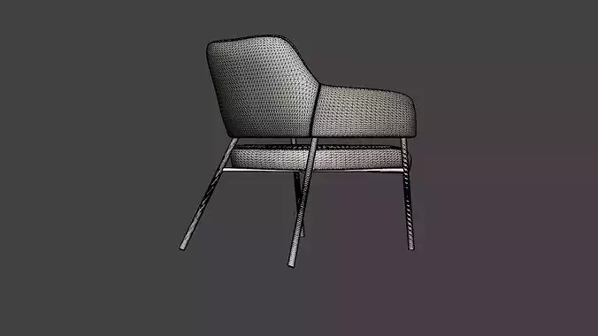 Armchair Loella Low-poly 3D model 7