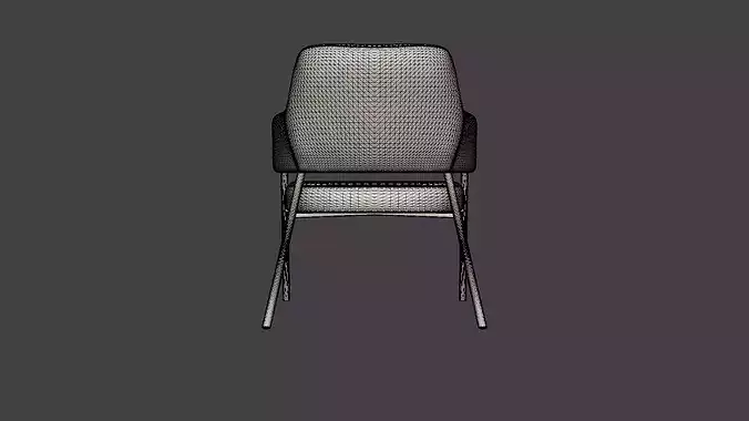 Armchair Loella Low-poly 3D model 6
