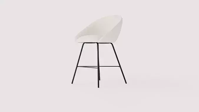 Bar Stool Velvet Low-poly 3D model