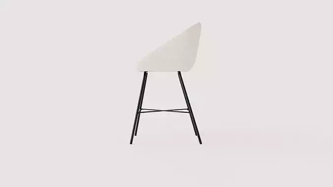 Bar Stool Velvet Low-poly 3D model 3