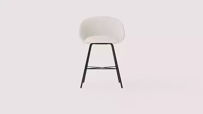 Bar Stool Velvet Low-poly 3D model 2