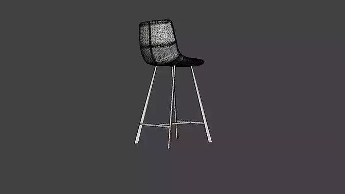 Barstool Trac Low-poly 3D model 7