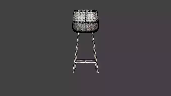 Barstool Trac Low-poly 3D model 6