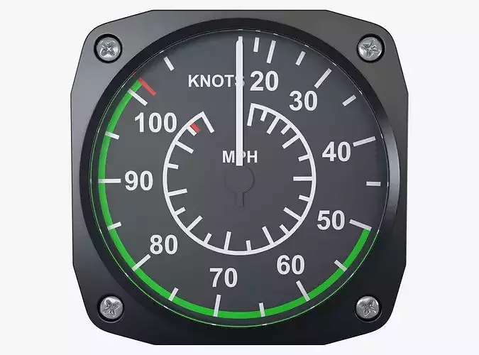 Aircraft Airspeed Indicator Gauge M1