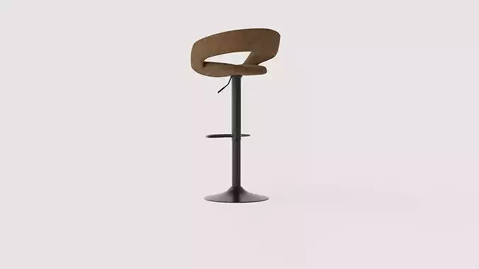 Bar stool Leo Low-poly 3D model 4