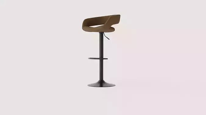 Bar stool Leo Low-poly 3D model 2