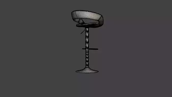 Bar stool Leo Low-poly 3D model 7
