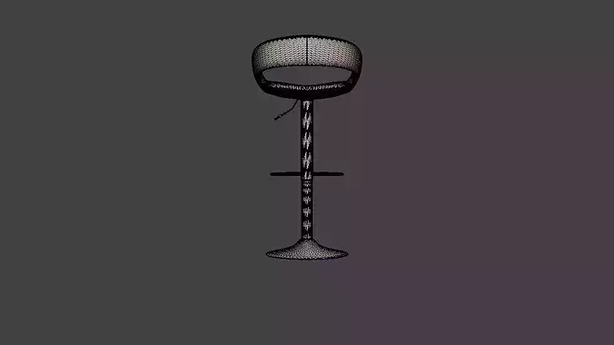 Bar stool Leo Low-poly 3D model 6