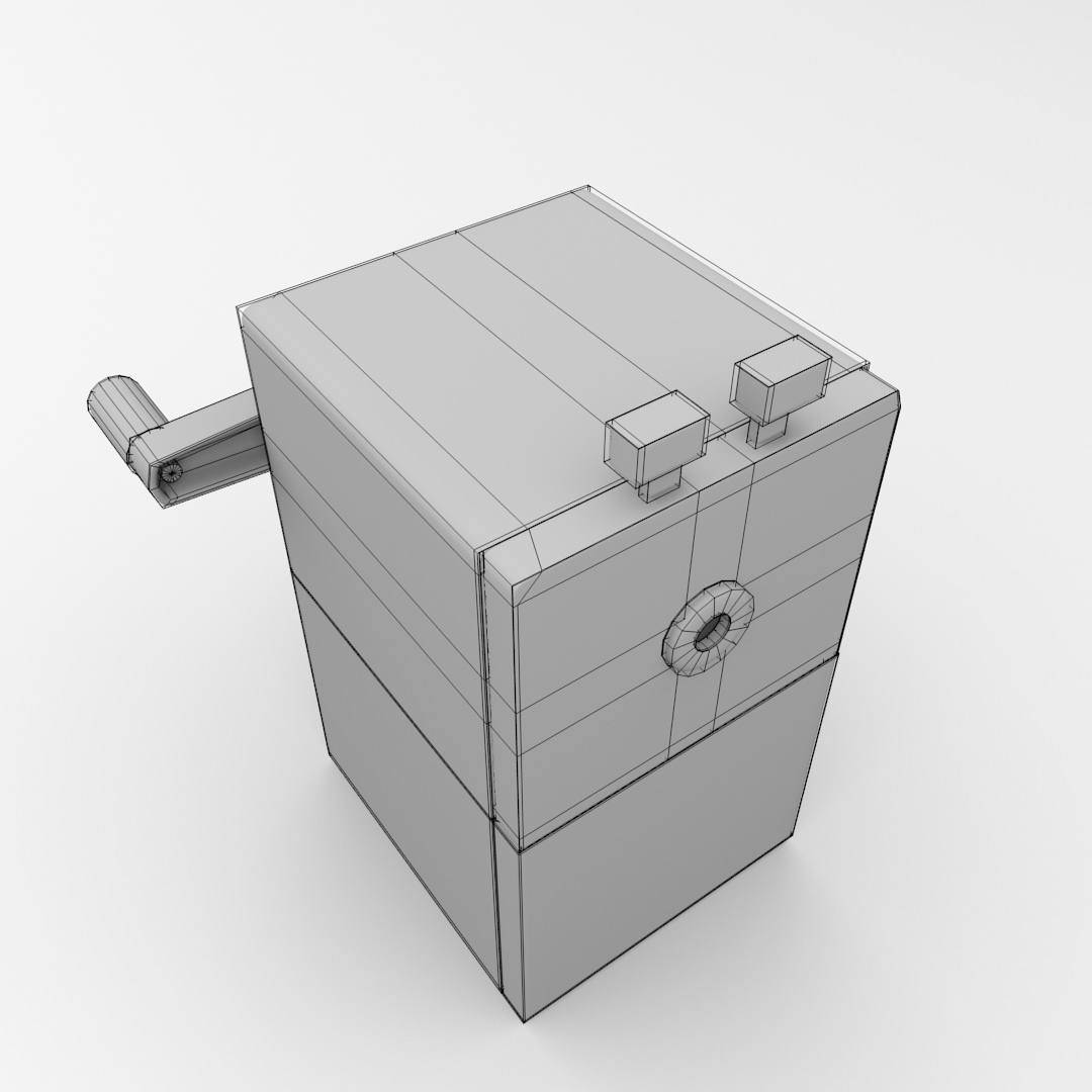 Hand Cranked Sharpener 3D model_4