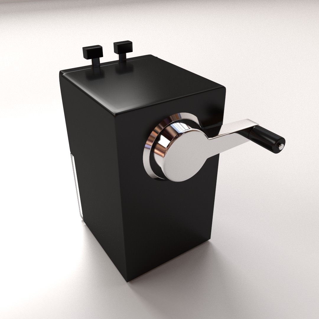 Hand Cranked Sharpener 3D model_1
