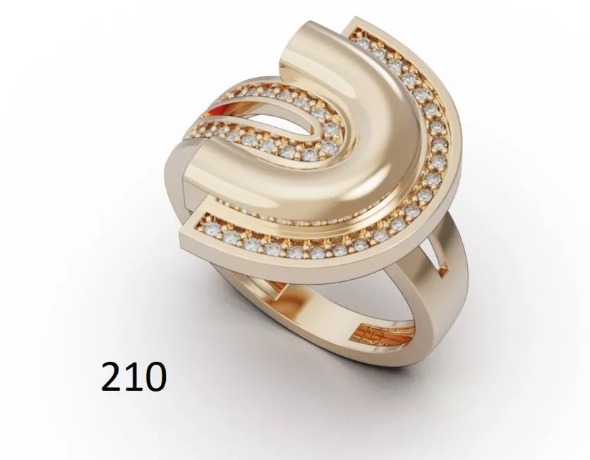 Stylish gold ring 3D print model