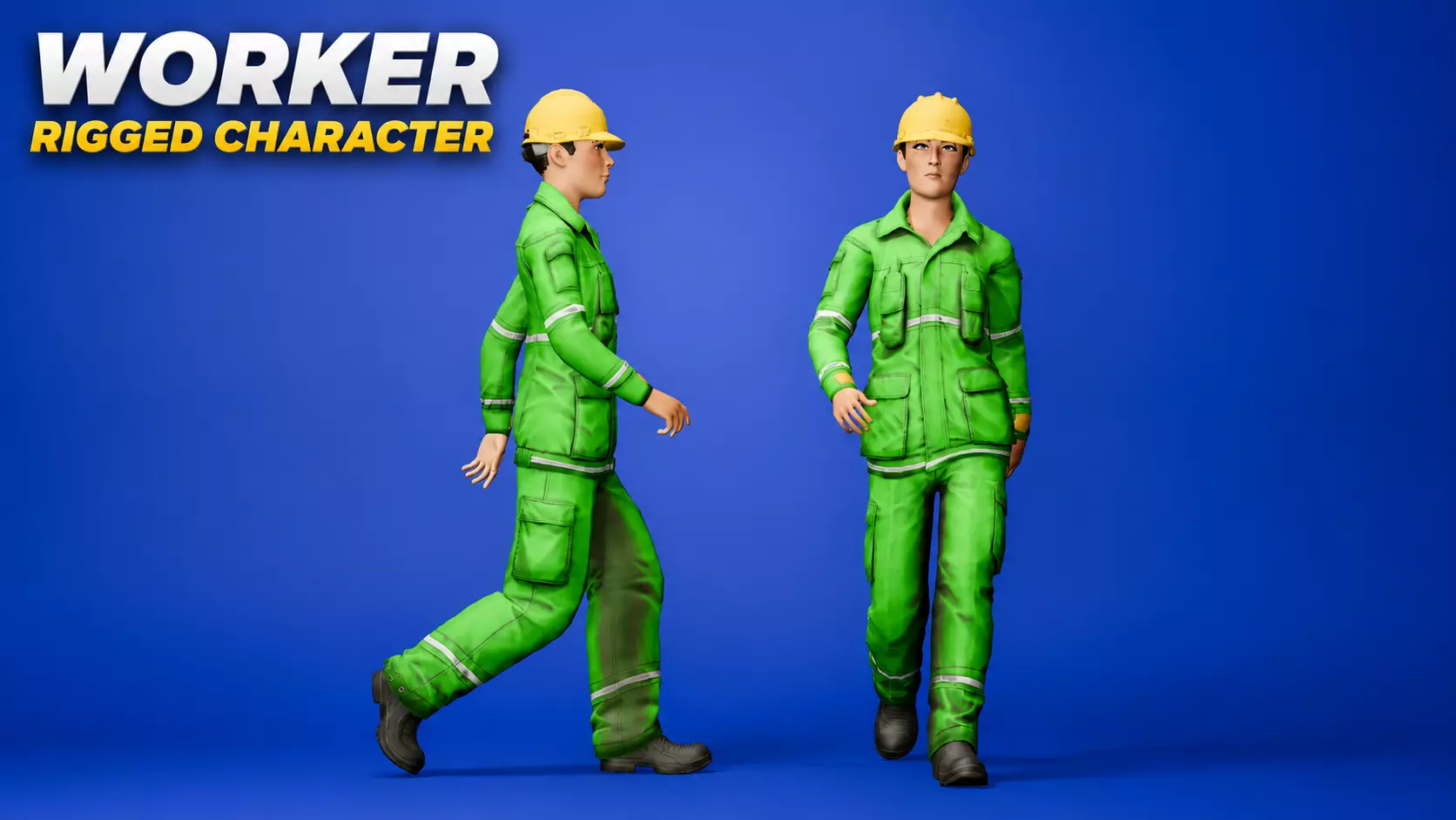 Rigged Worker Character Low-poly 3D model Low-poly 3D model