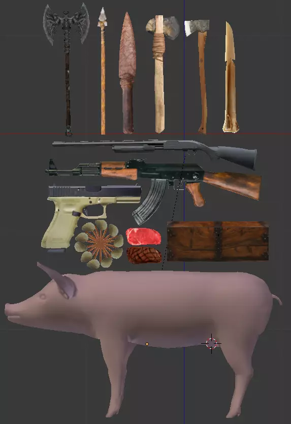 Survive game pack Low-poly 3D model