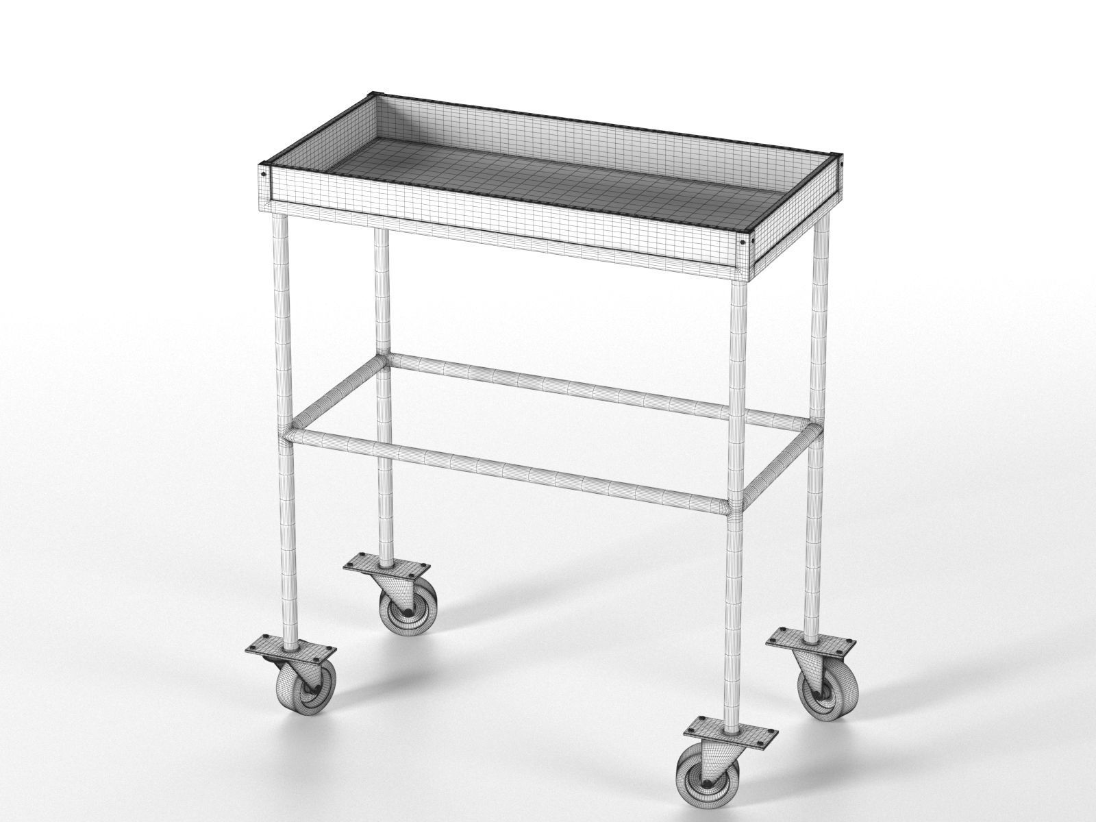 Vintage Trolley Table 3D model_1