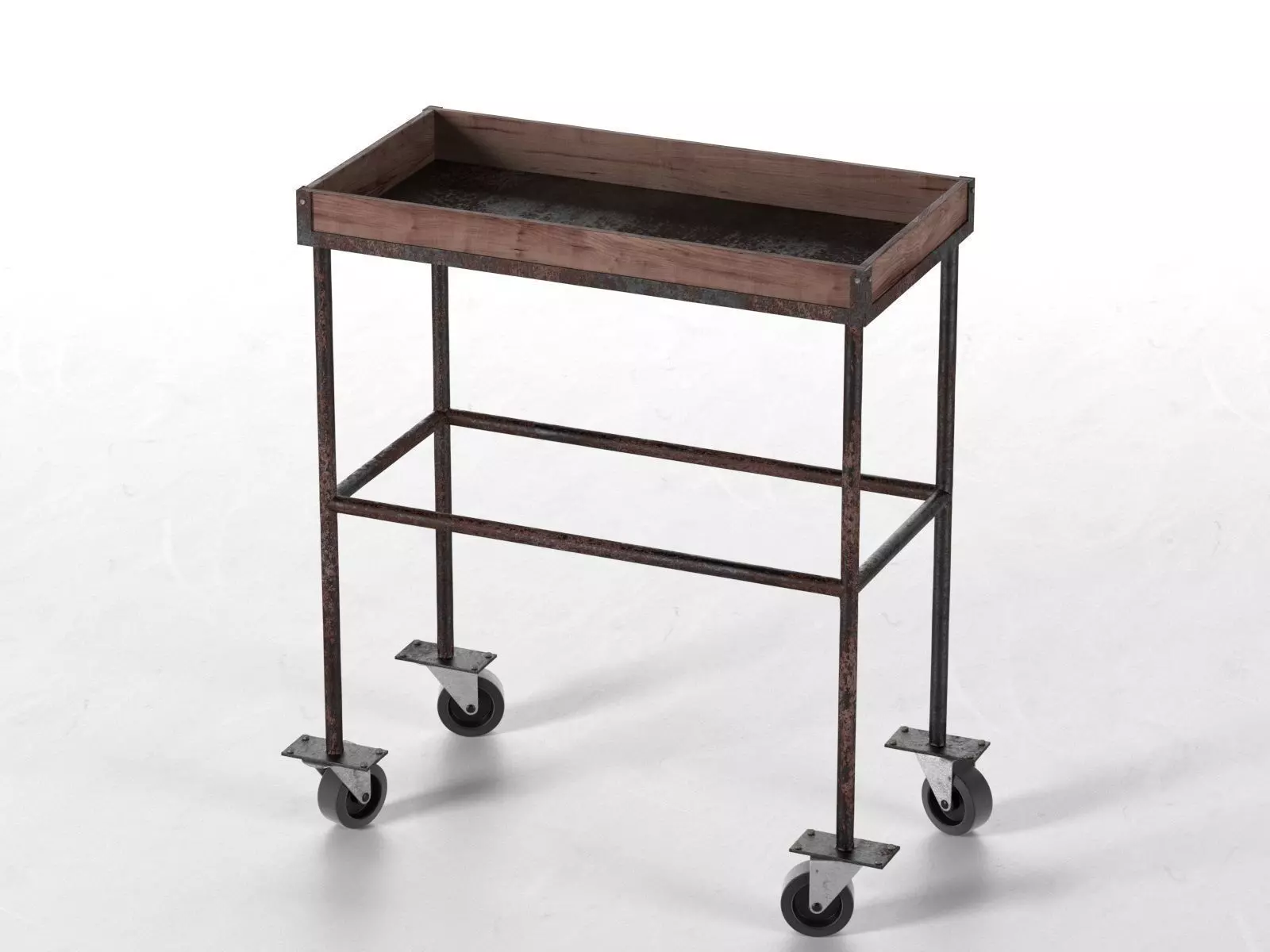 Vintage Trolley Table 3D model_0