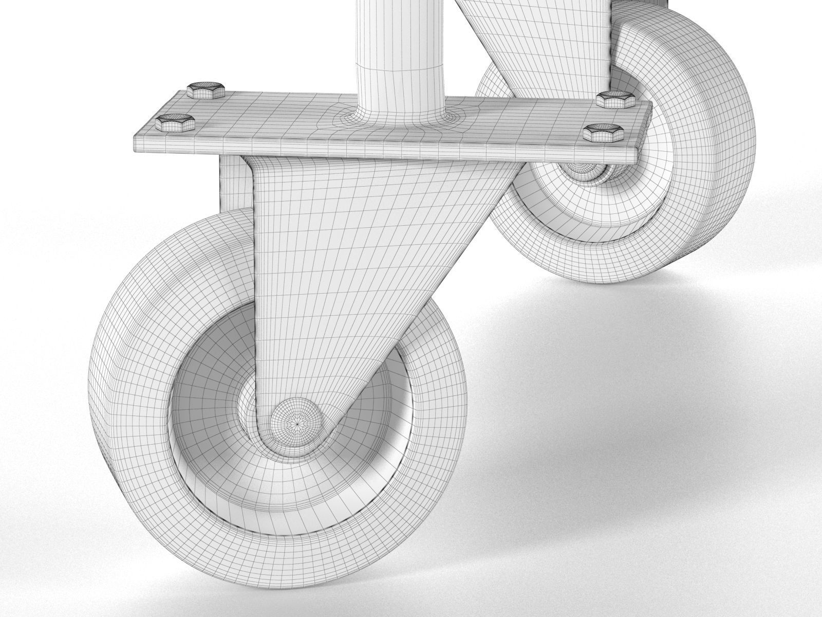 Vintage Trolley Table 3D model_2