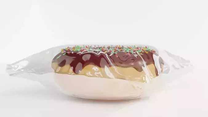 Donut 3D Model With Packaging Low-poly 3D model 2