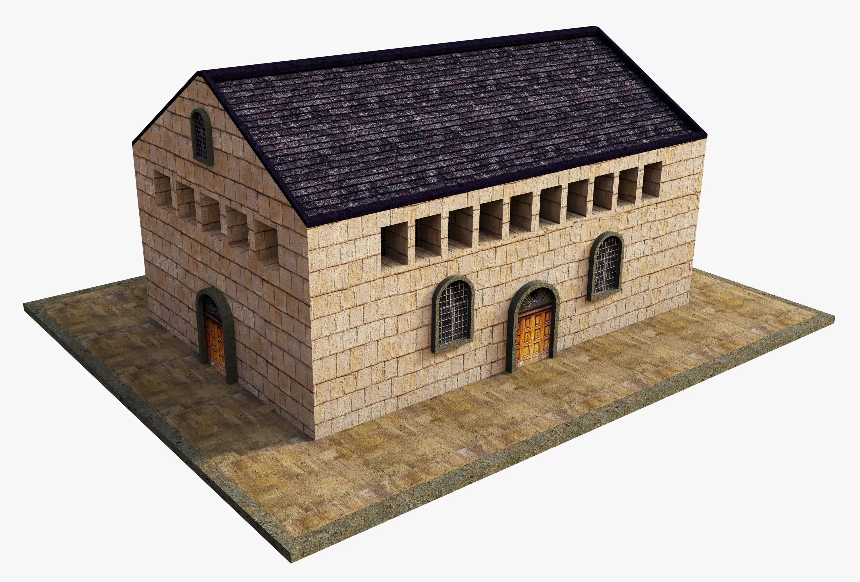 Ancient Pier Building v2 Free 3D model