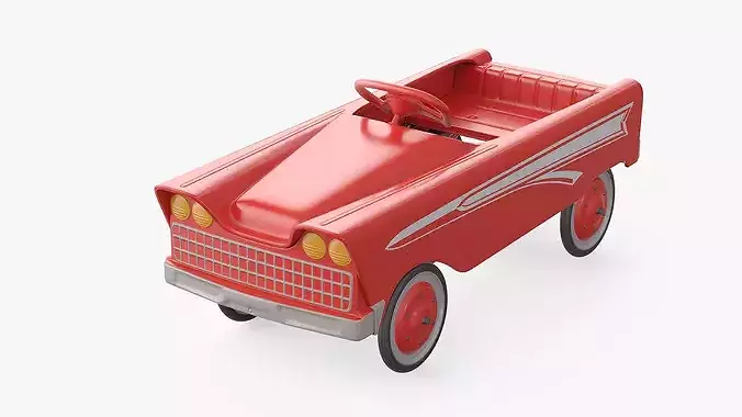Vintage American Murray Red Childs Roadster Pedal Car 3D model