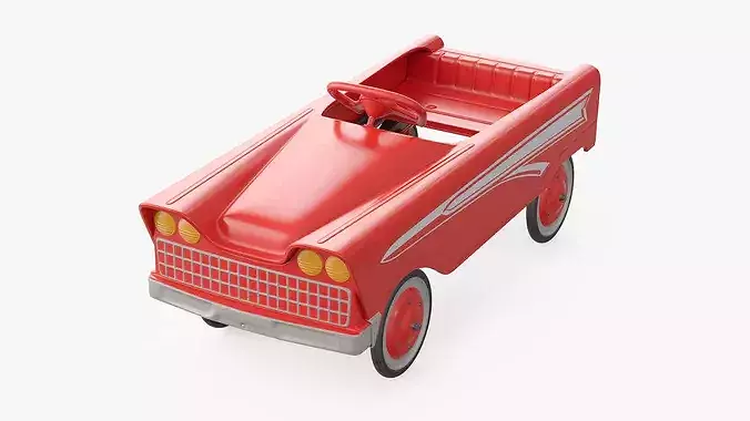 Old Retro Murray Pedal Car Red 3D model