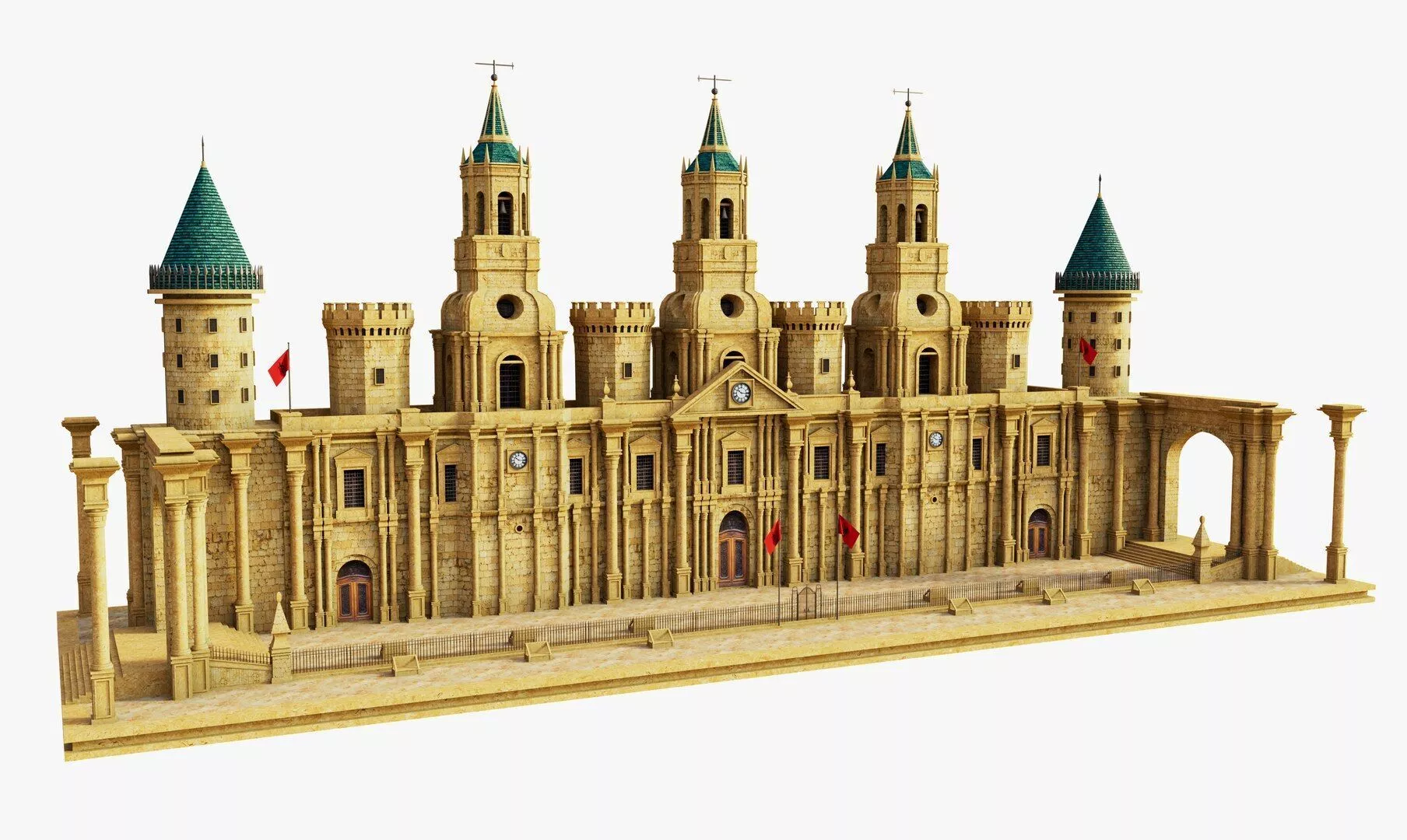 Fantasy Castle Facade 3D model
