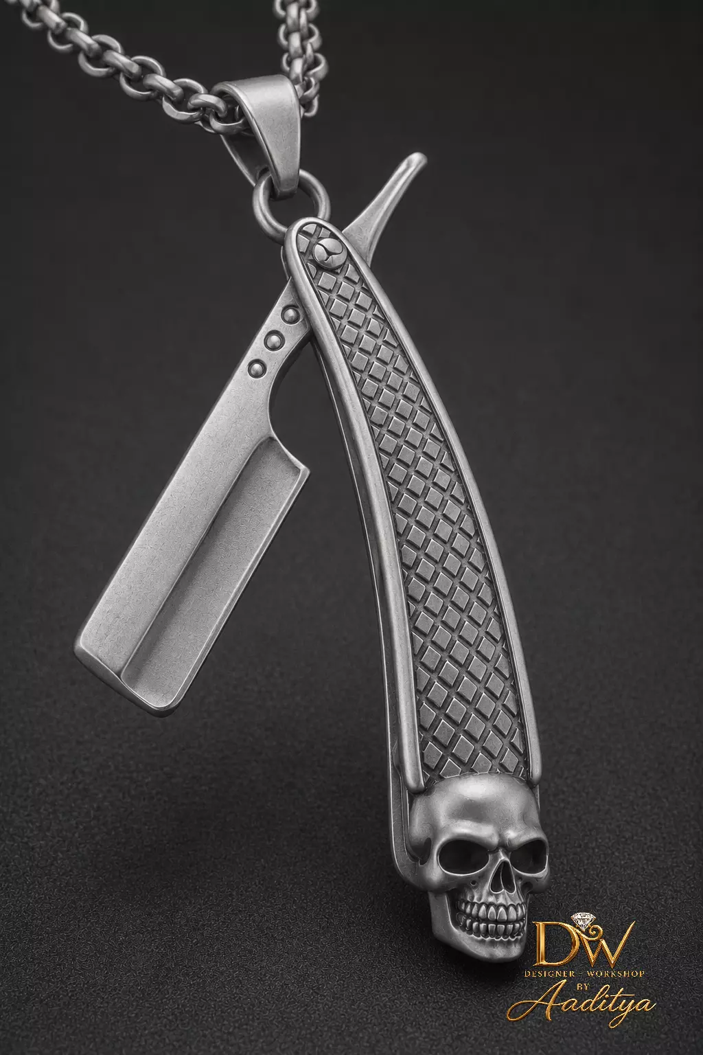 Gothic Razor Pendant 3D print model