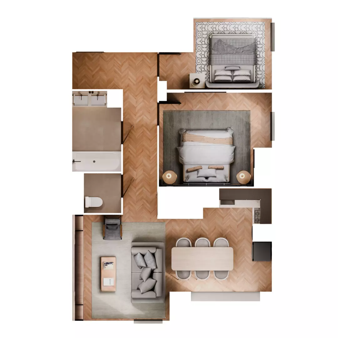 Luxury Modern Apartment VR Walkthrough Realistic Low-poly 3D model