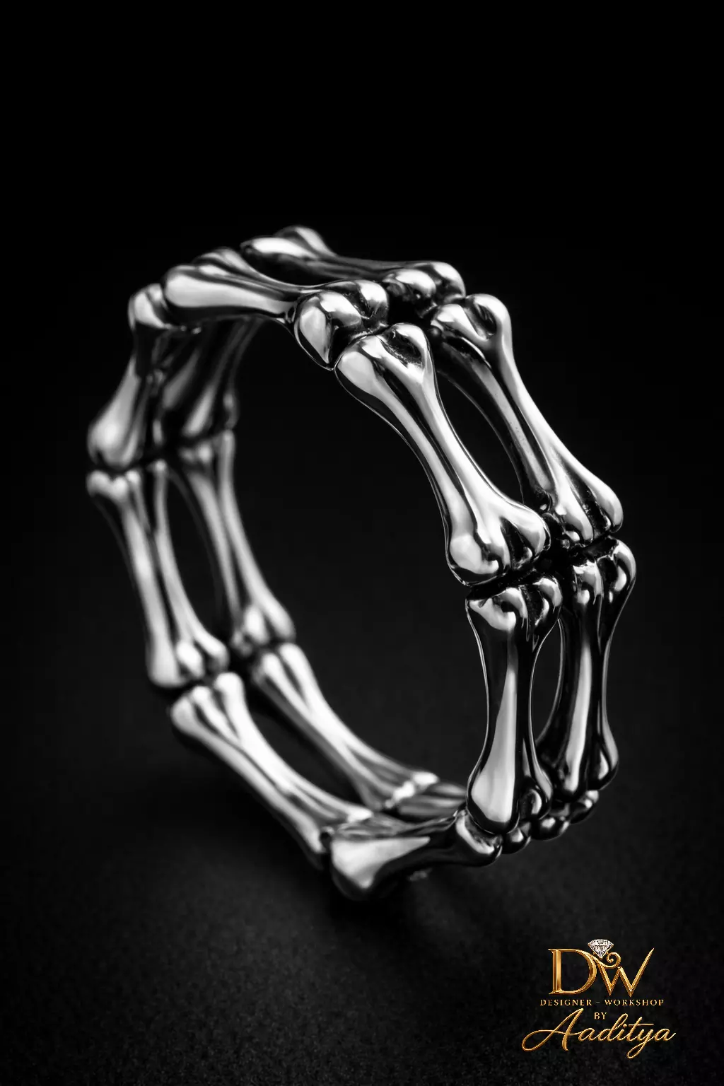 Gothic Skeleton Bone Ring 3D print model