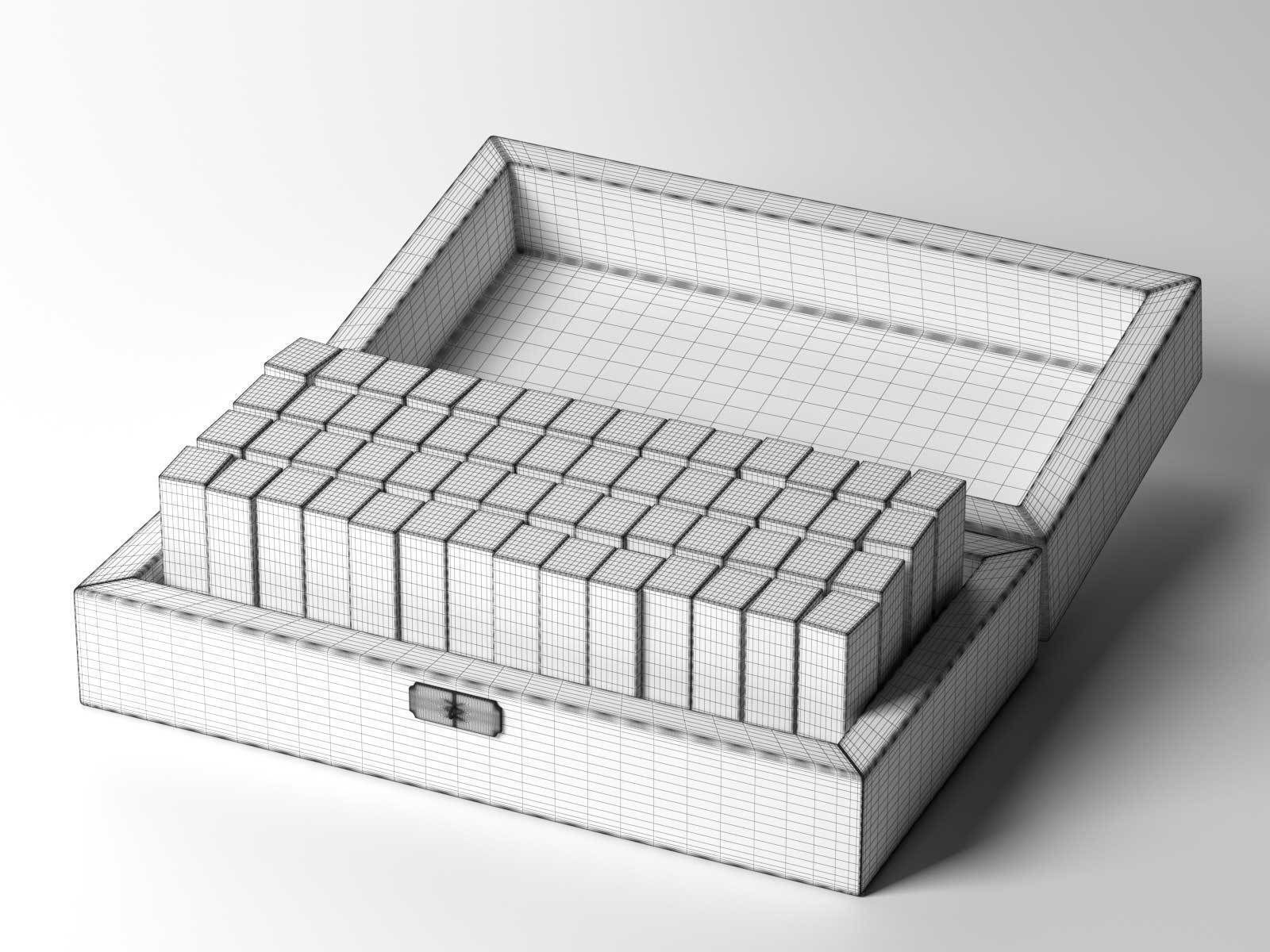 Vintage Wooden Rubber Alphabet Stamp Set 3D model_1