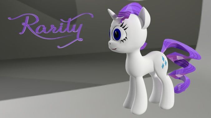 My Little Pony Rarity 3D Model Low-poly 3D model