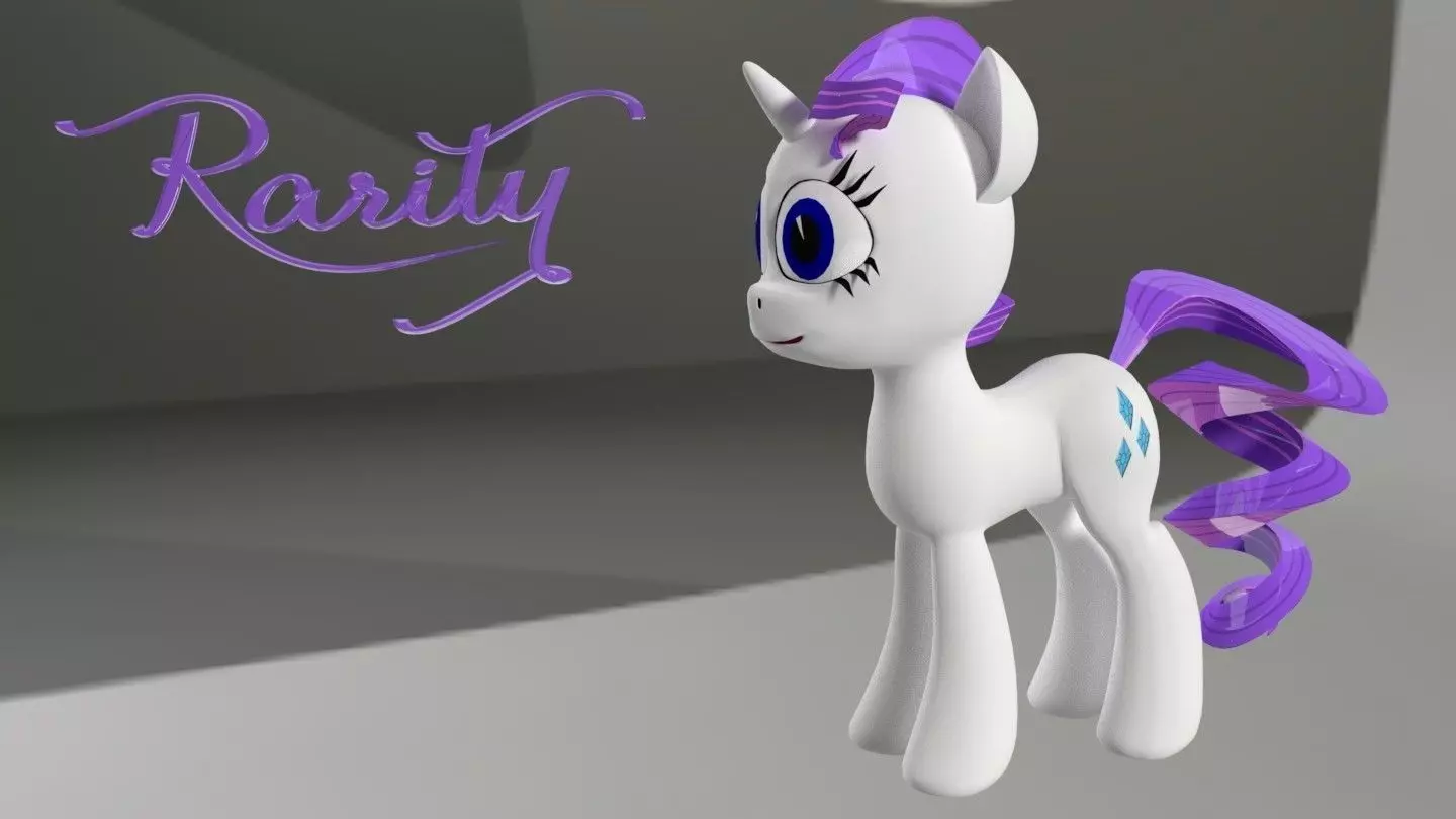 My Little Pony Rarity 3D Model Low-poly 3D model_0