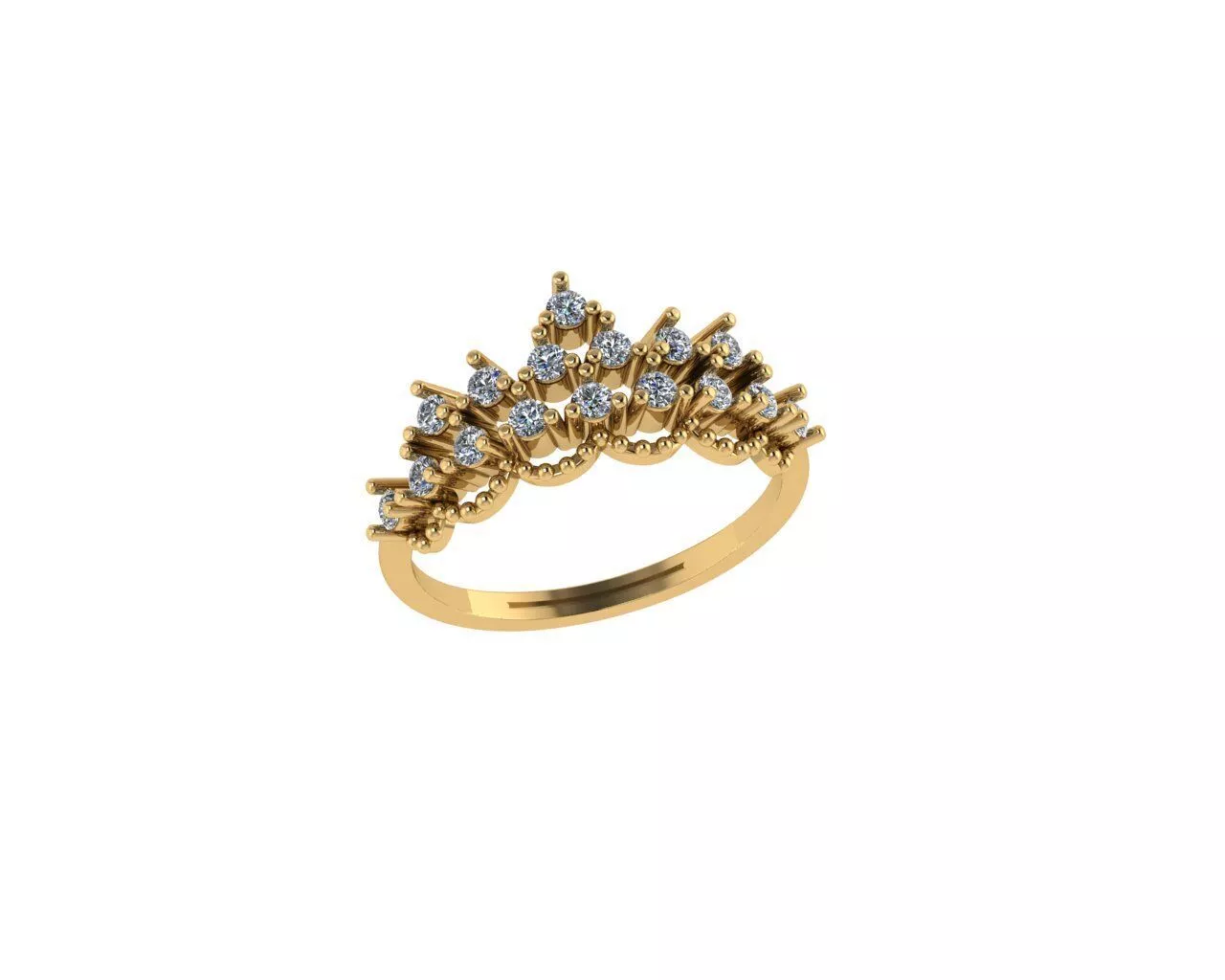 Crown Ring 3D print model