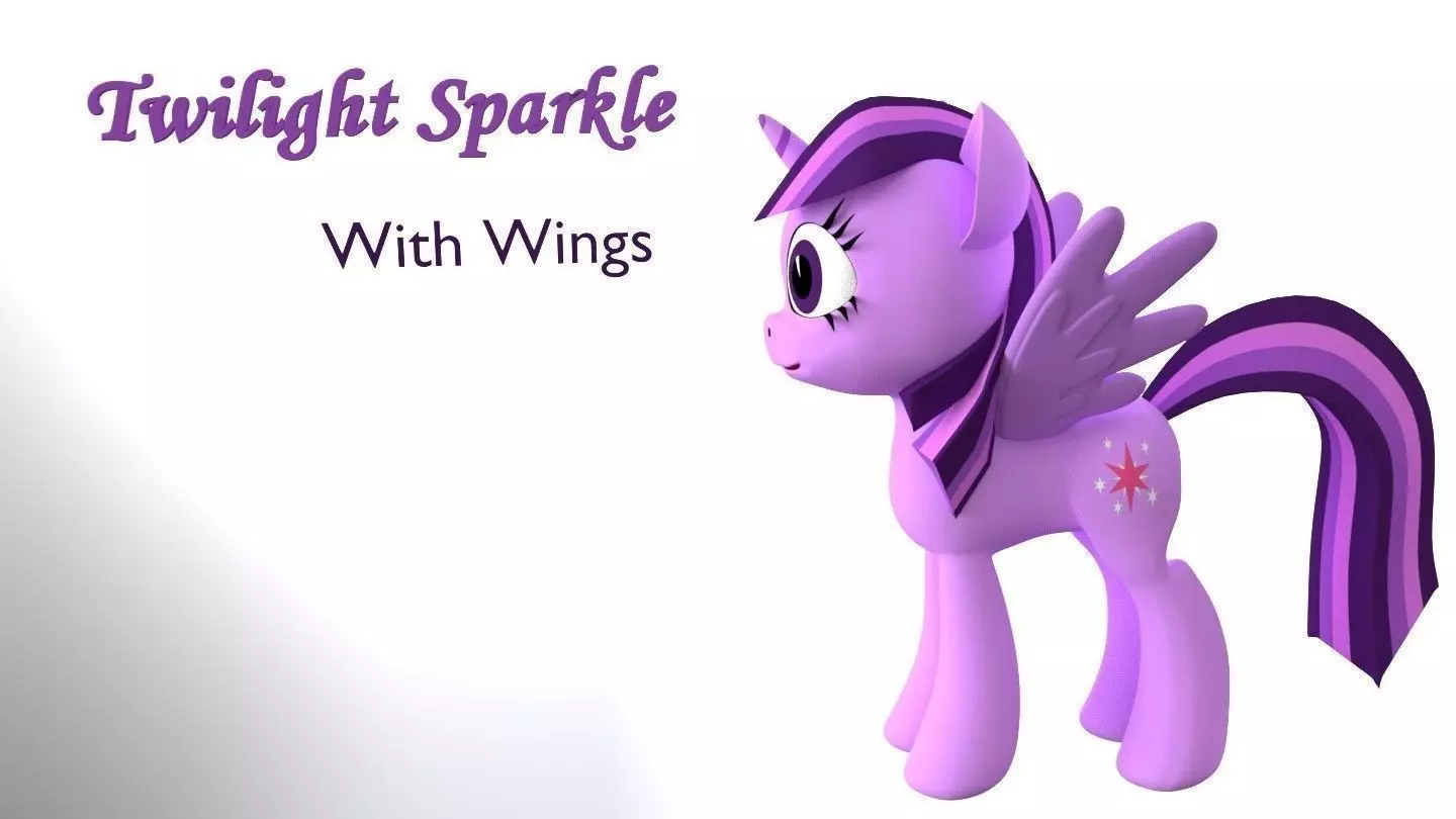 My Little Pony TwilightSparkle With Wings 3D Model Low-poly 3D model_0