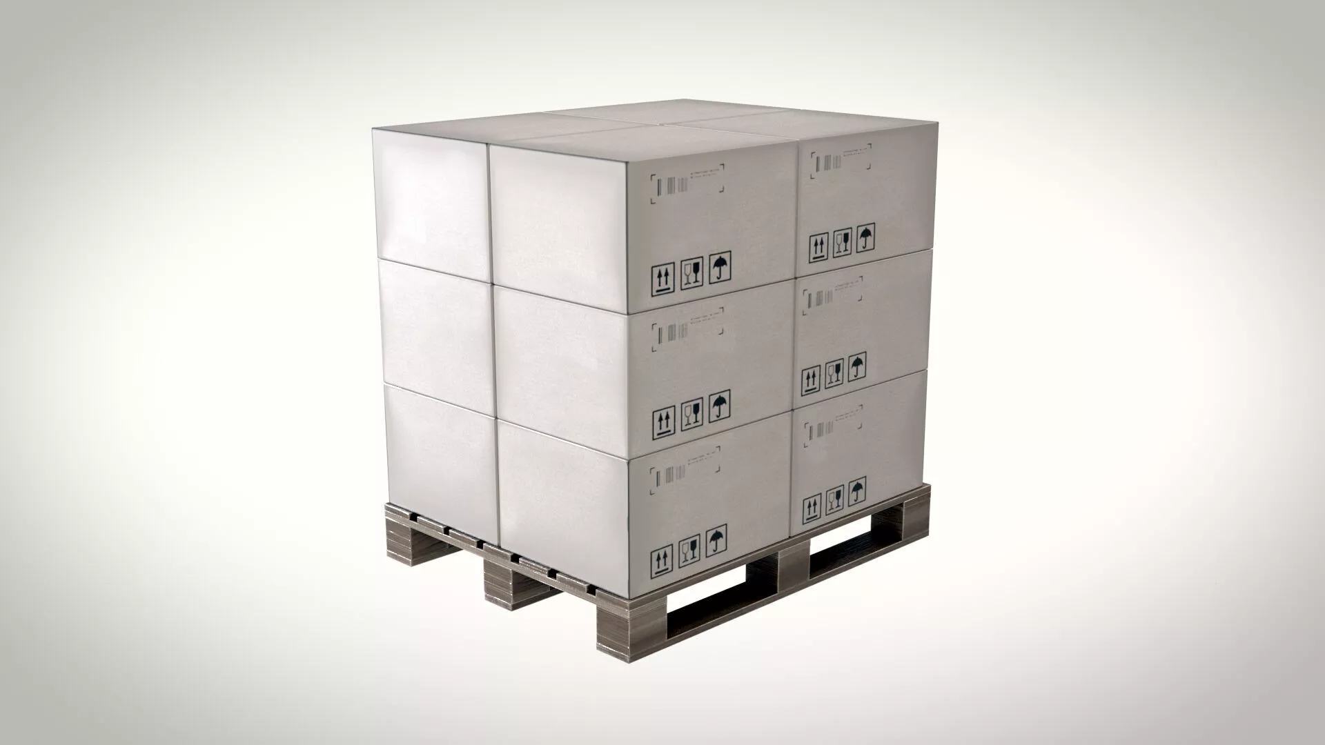 Loaded Pallet PBR Low-poly 3D model