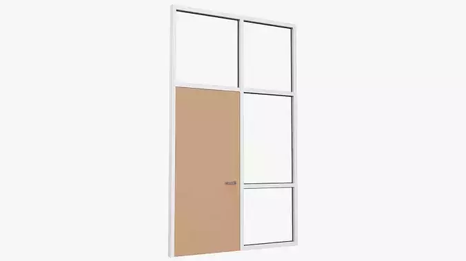 Modern Door with Glass Frame 3D model