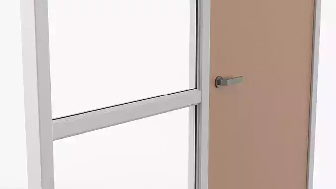 Modern Door with Glass Frame 3D model 6
