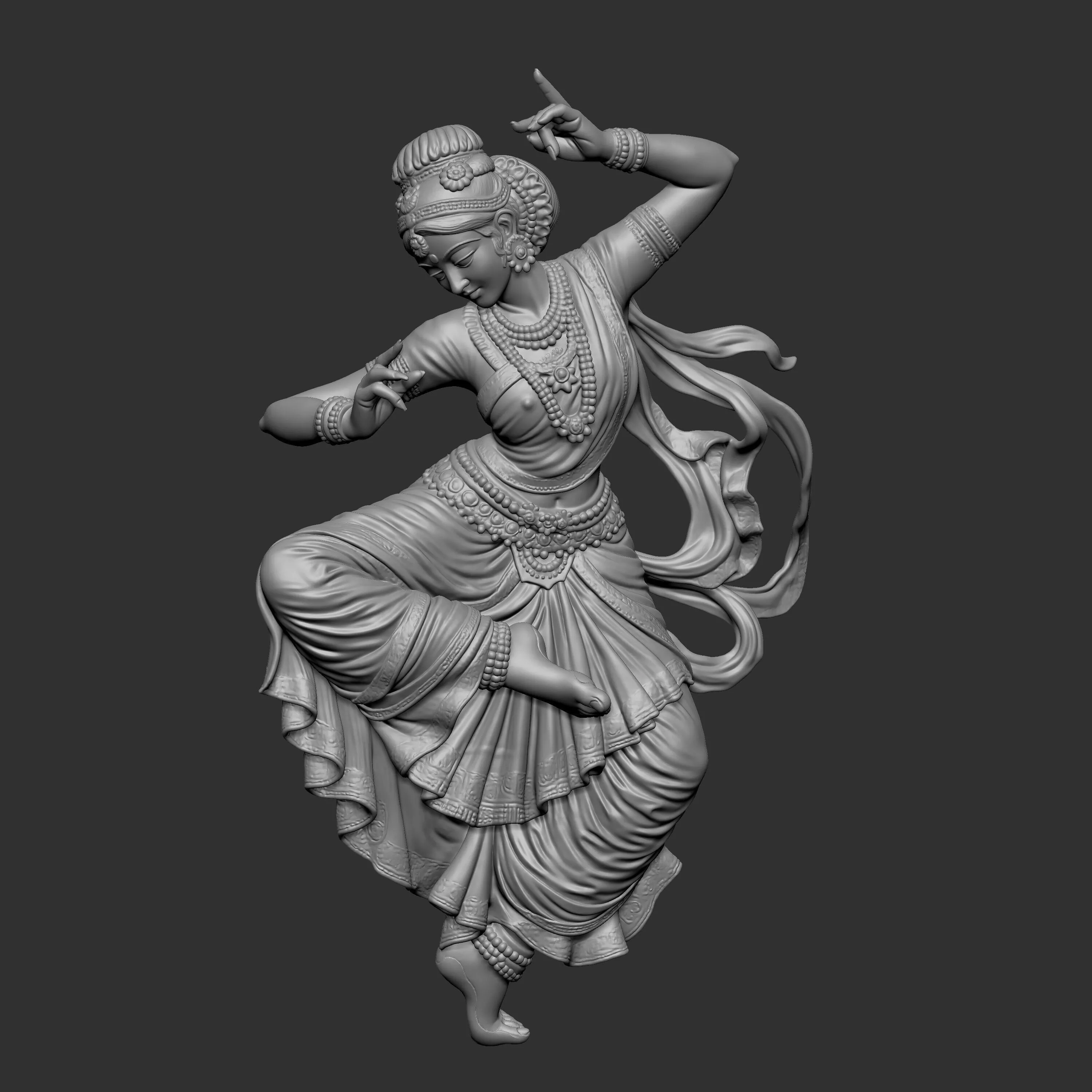 Bharatanatyam dancer 3D print model