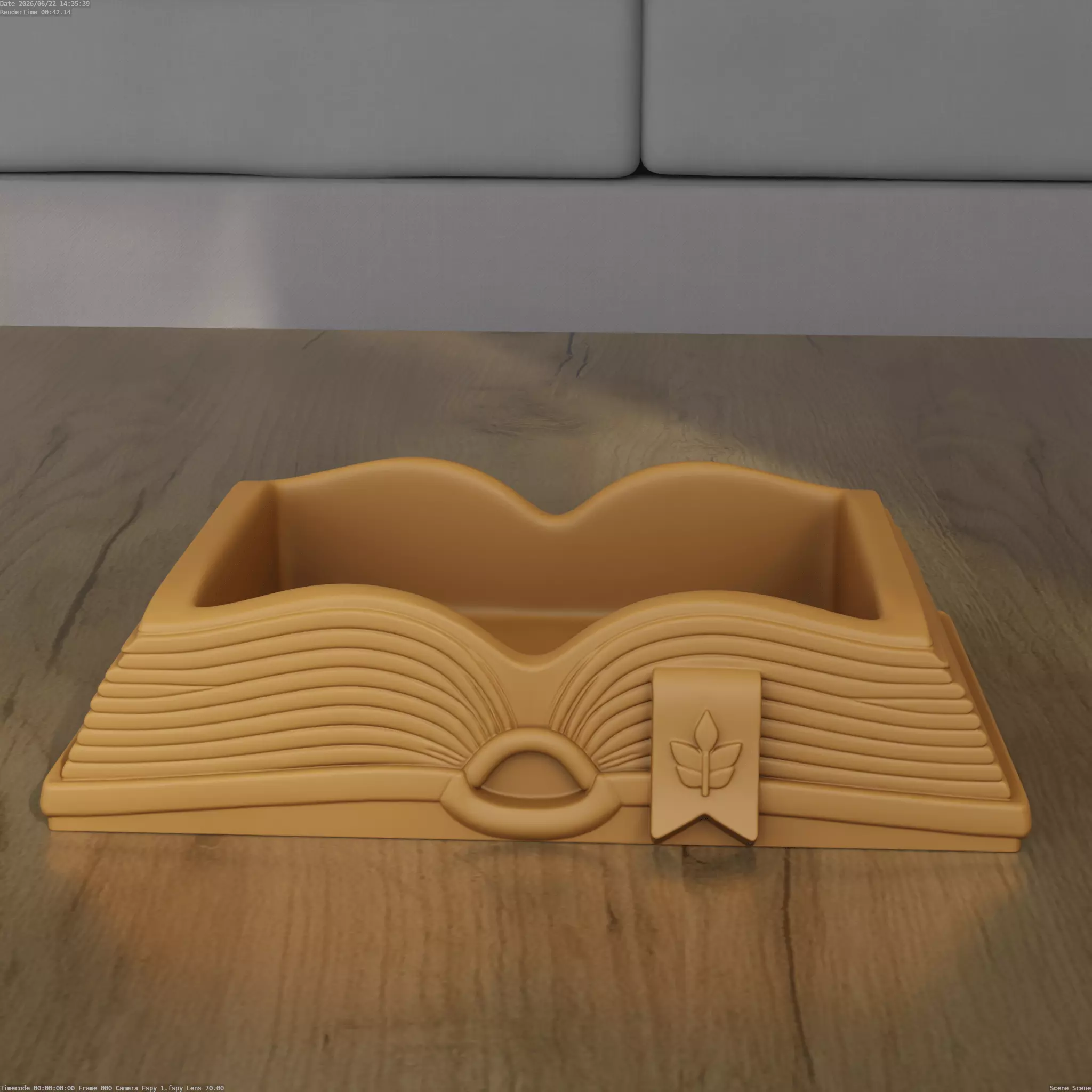 Open Book 3D Printable Planter and Desk Organizer STL 3D print model