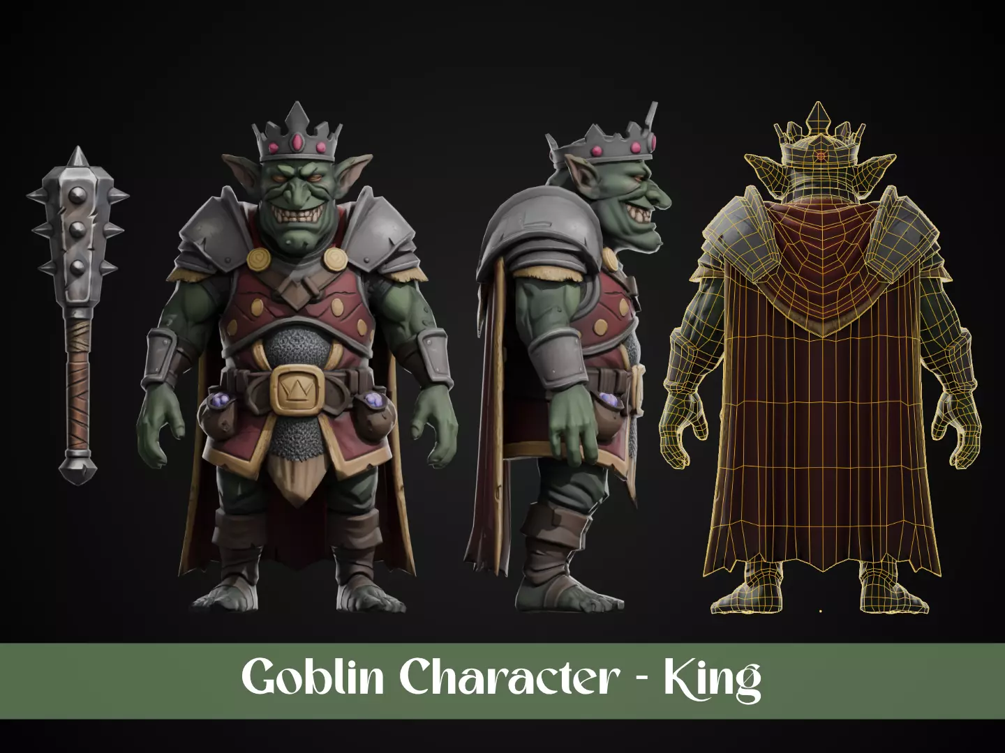 Stylized Goblin Character - King Low-poly 3D model