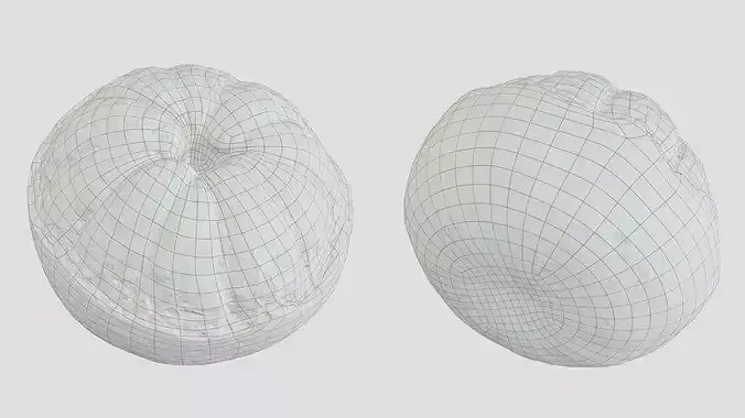 Peeled And Whole Mandarin Set Photogrammetry 3D Scan Low-poly 3D model 3