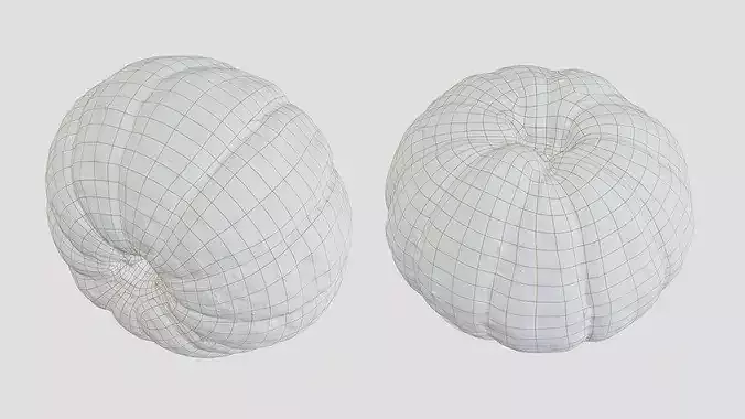 Peeled And Whole Mandarin Set Photogrammetry 3D Scan Low-poly 3D model 2