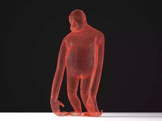 Wired Chimpanzee Sculpture