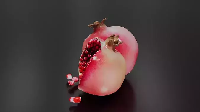 Pomegranate 01 3D print model 3