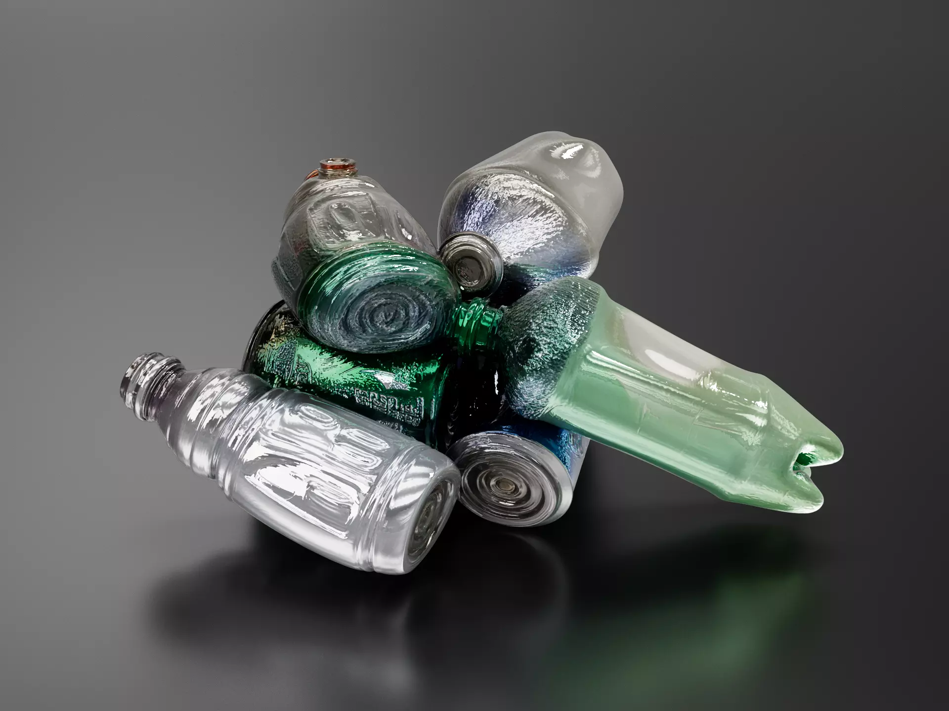 Recycling bottles 02 3D print model